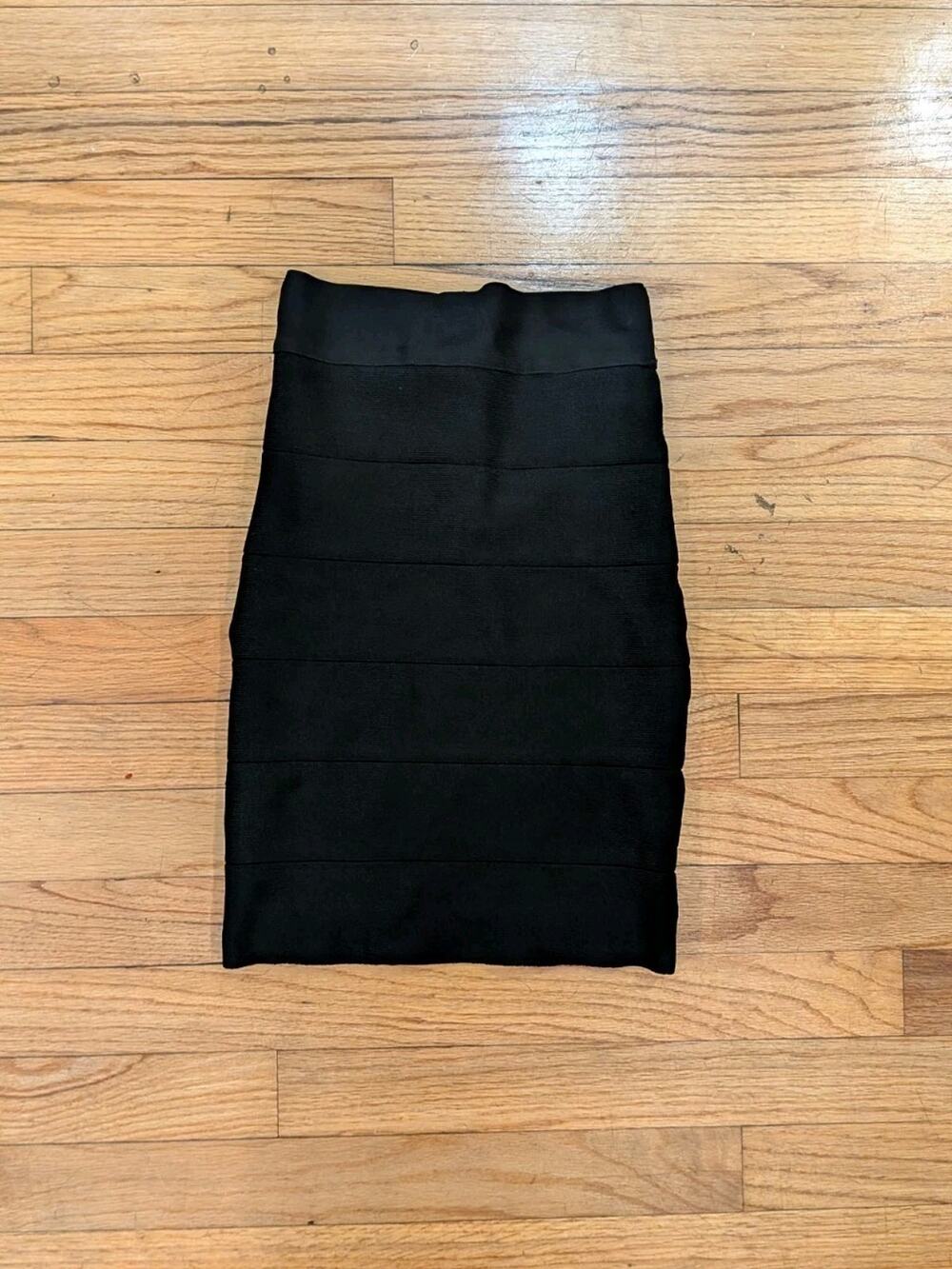Y2K Bratz Goth Bimbo Bebe Black Knitted Bandage Bodycon Pencil Skirt Size S